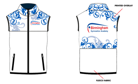 NEW Birmingham Gymnastics UNISEX Gilet Ladies Design