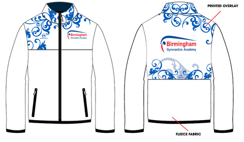 Birmingham Gymnastics UNISEX Fleece Jacket Ladies Design