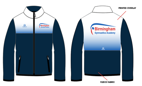 Birmingham Gymnastics UNISEX Fleece Jacket Male Design